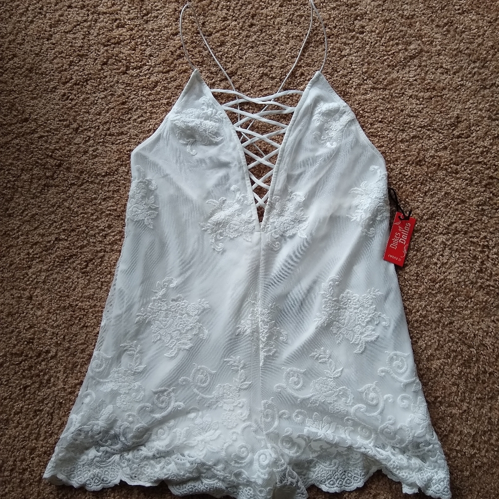 Forever 21 Strappy Ivory white Romper